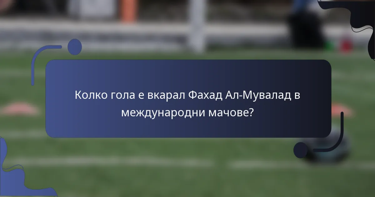 Колко гола е вкарал Фахад Ал-Мувалад в международни мачове?